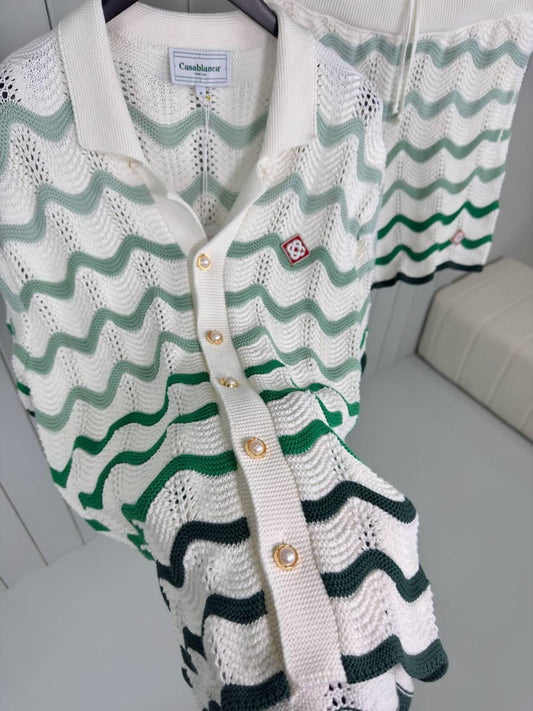 Casa Blanca Conjunto Crochet con ondulado Degradado